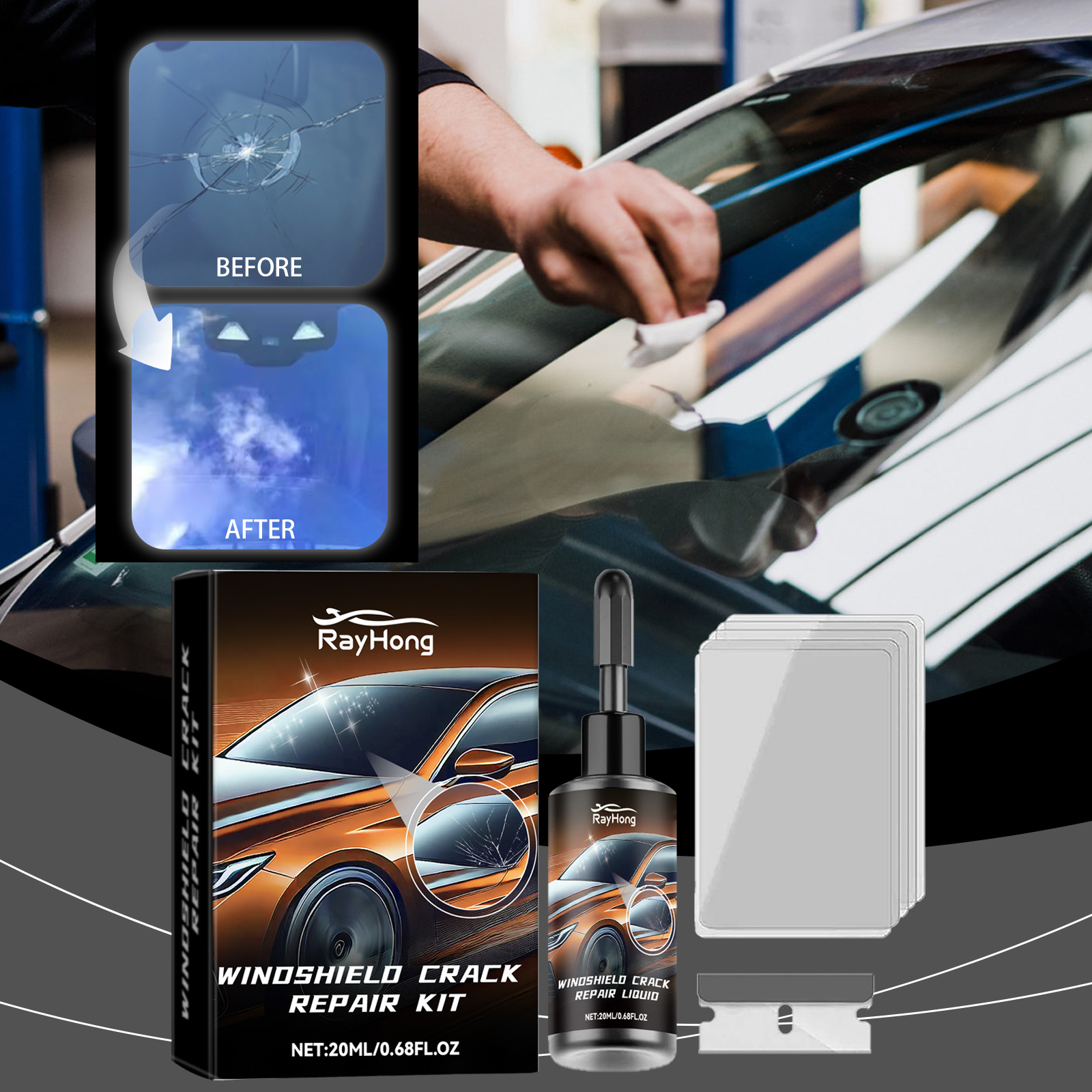 Car Windshield Crack Repair Re - Liquid Uv Glue Kit avis et prix