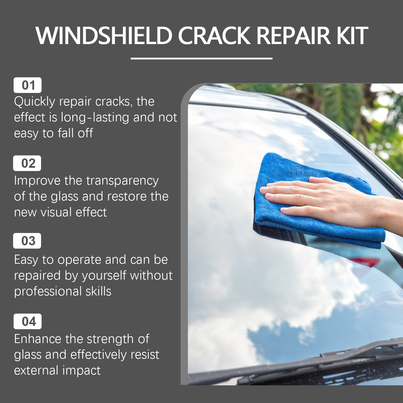 Car Windshield Crack Repair Re - Liquid Uv Glue Kit avis et prix