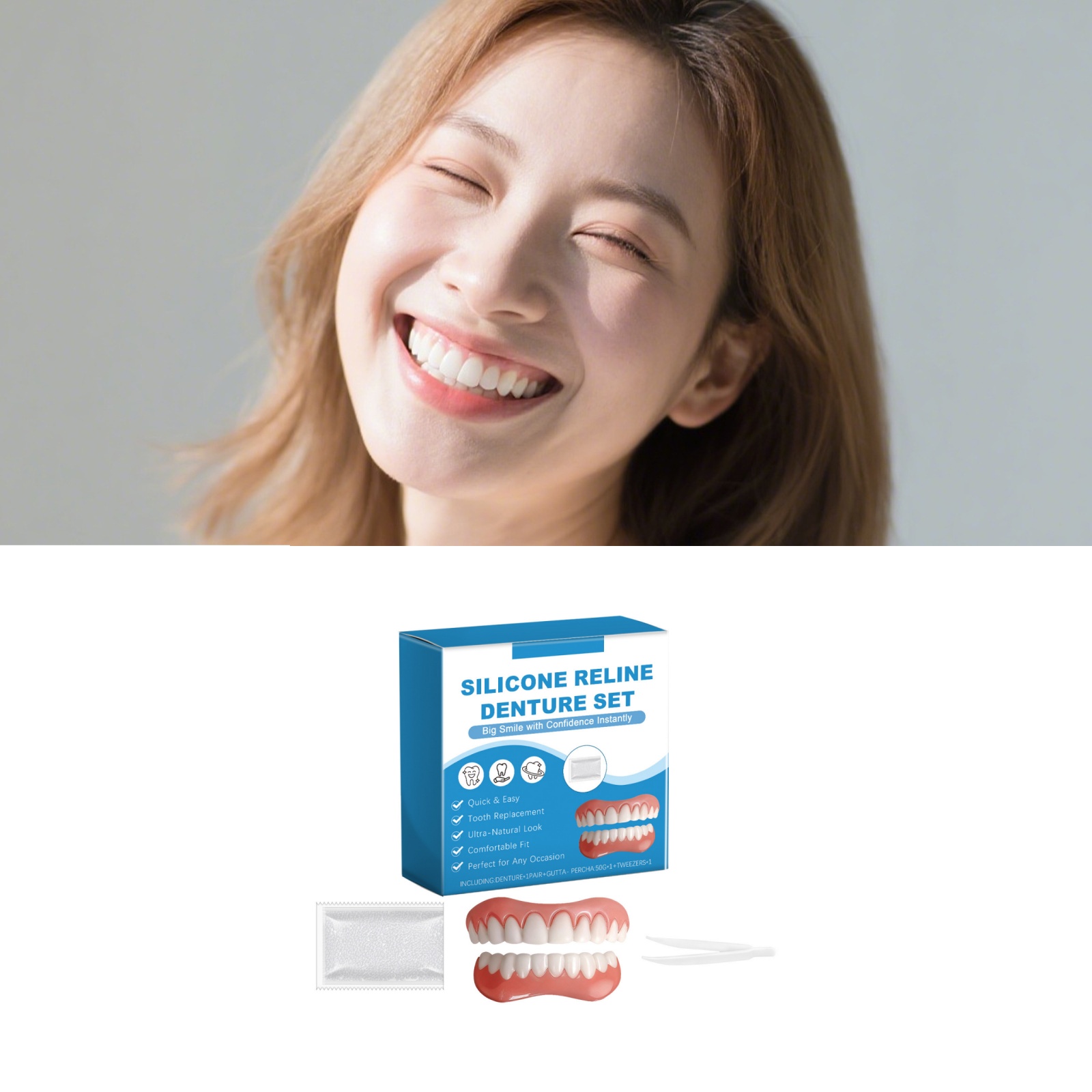Denture Full Set Over Gums Kit - Full Cover Adhesive avis et prix