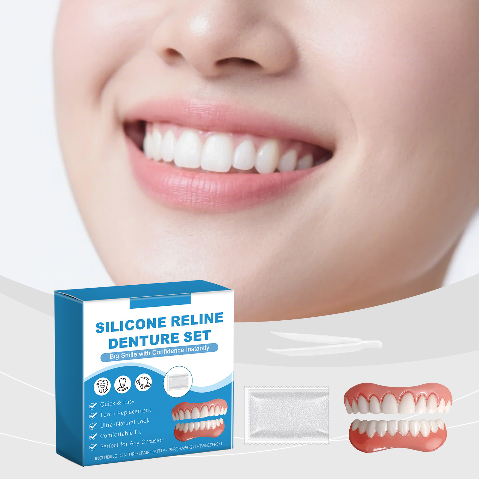Denture Full Set Over Gums Kit - Full Cover Adhesive avis et prix