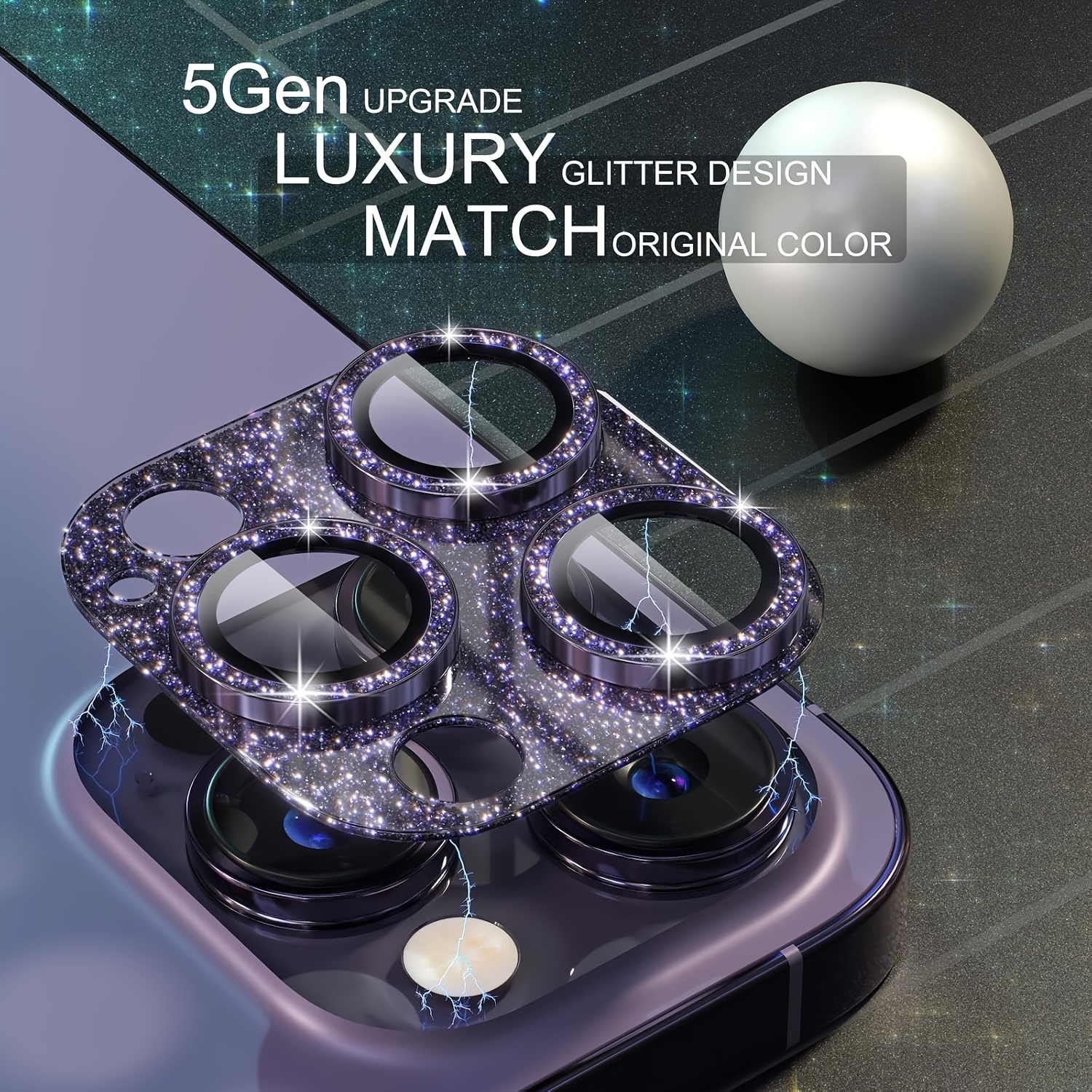 1 Pcs Glitter-Purple Camera Le - Tempered Glass Screen 9H avis et prix