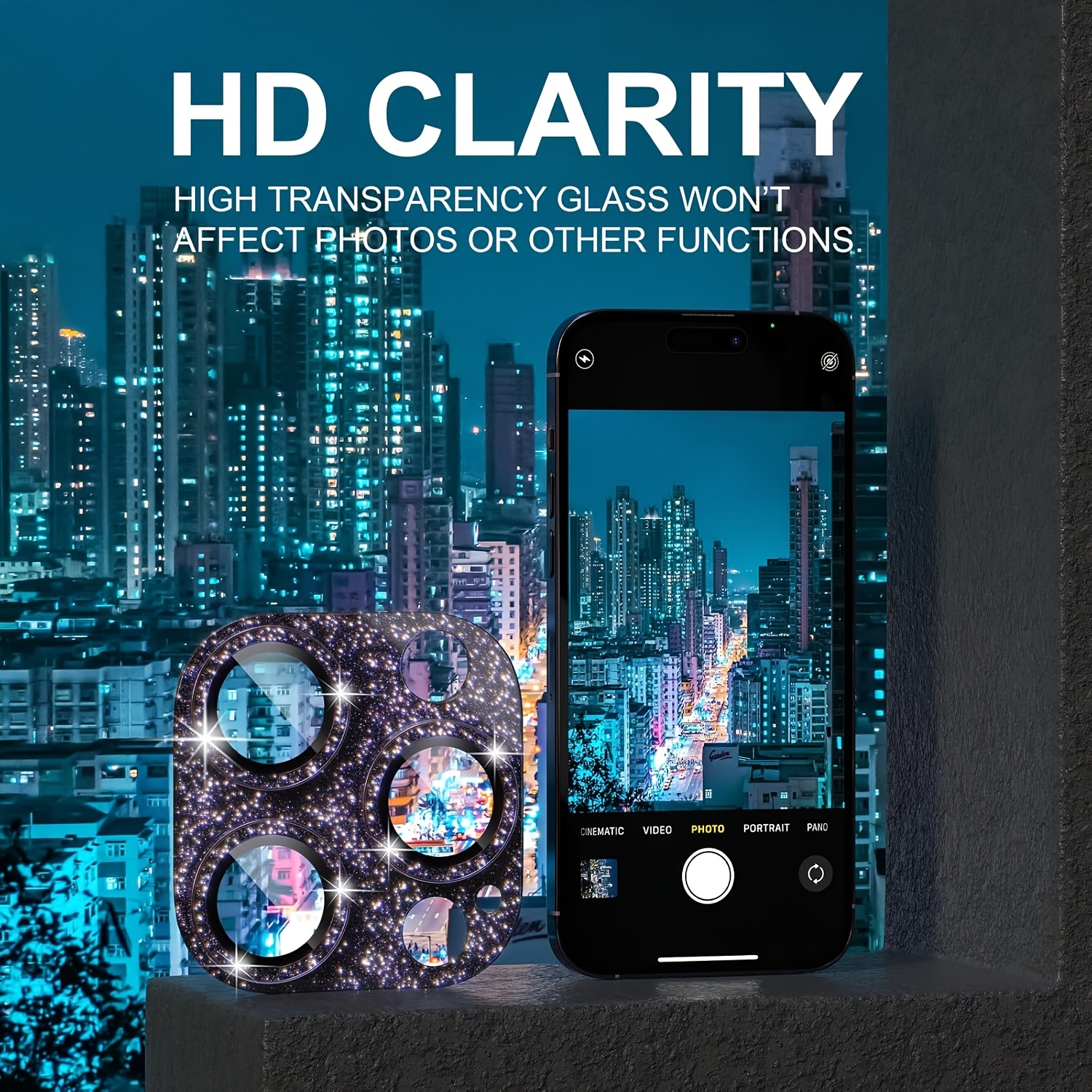 1 Pcs Glitter-Purple Camera Le - Tempered Glass Screen 9H avis et prix