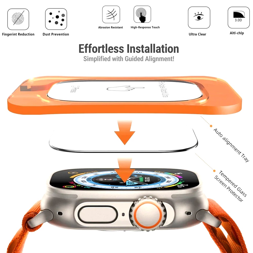 Tempered Glass For Apple Watch - Screen Alignment Tool avis et prix