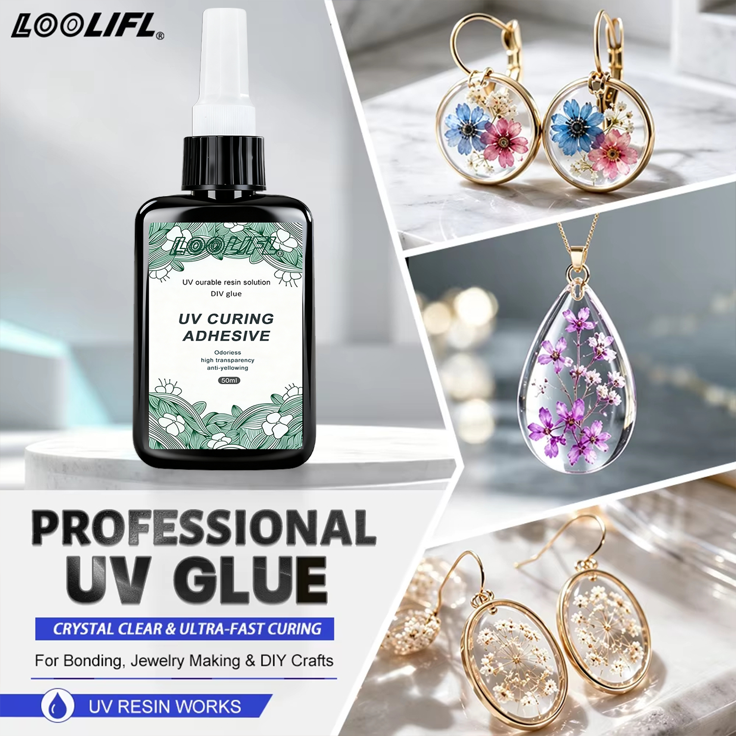 LOOLIFL New Strong 50ml UV Glu - Liquid Uv Glue Kit avis et prix
