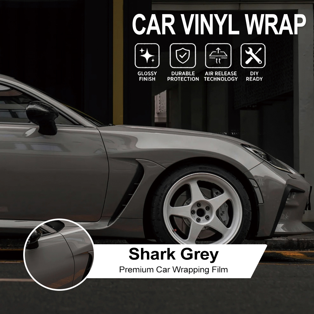 Premium Shark Grey Car Vinyl W - Air Bubble Remover avis et prix