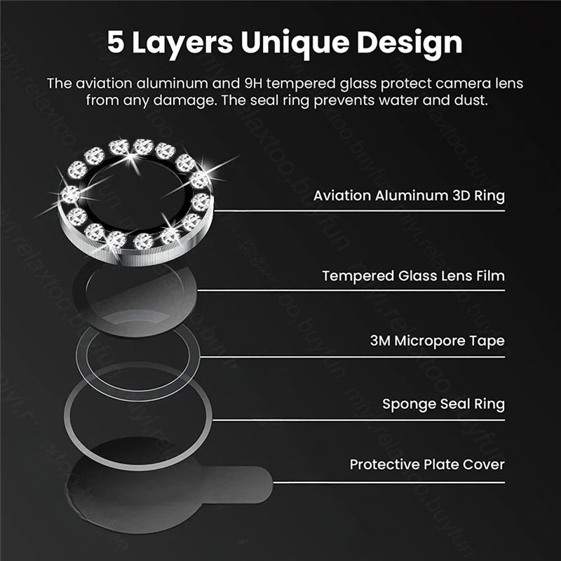 3D Rhinestone Sparkling 9H Len - Tempered Glass Screen 9H avis et prix