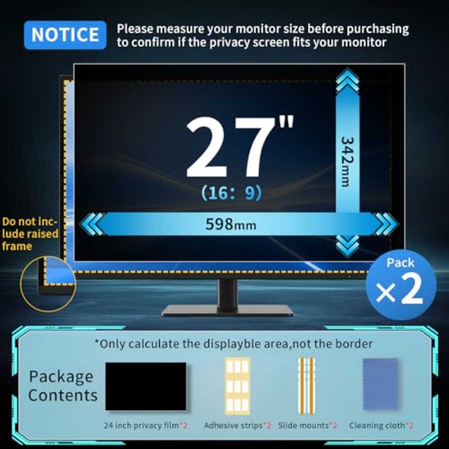 2 Pack 27 Inch Curved Computer - Privacy Filter 2Pack avis et prix