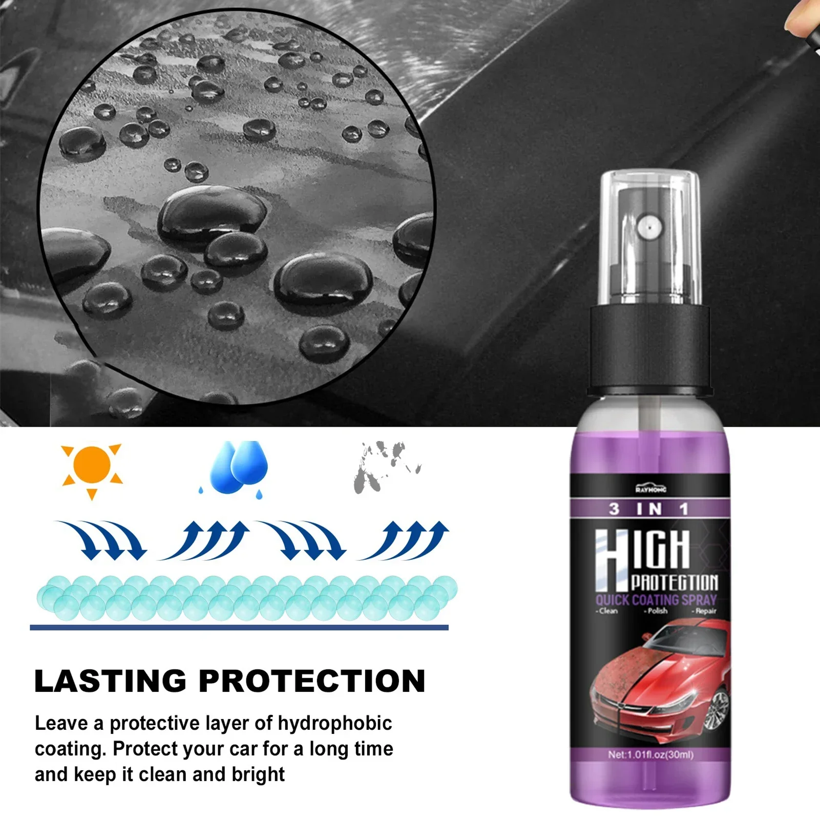 3 in 1 Car Ceramic Liquid Coat - Nano Liquid Coating avis et prix