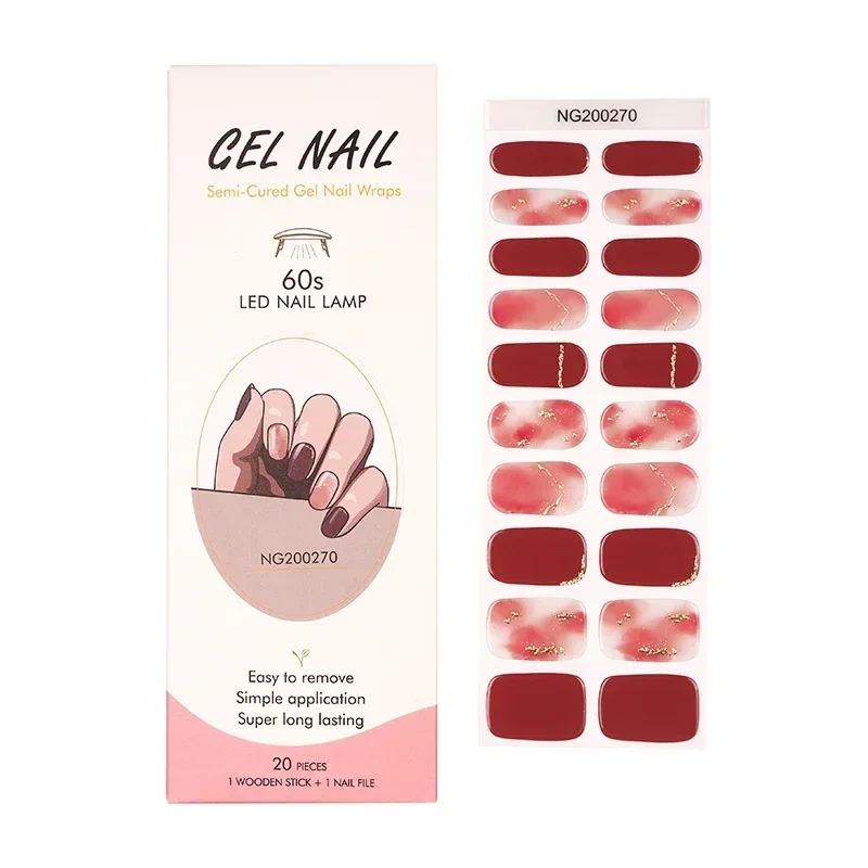 Semi-Cured Gel Nail Strips Pat - Full Cover Adhesive avis et prix