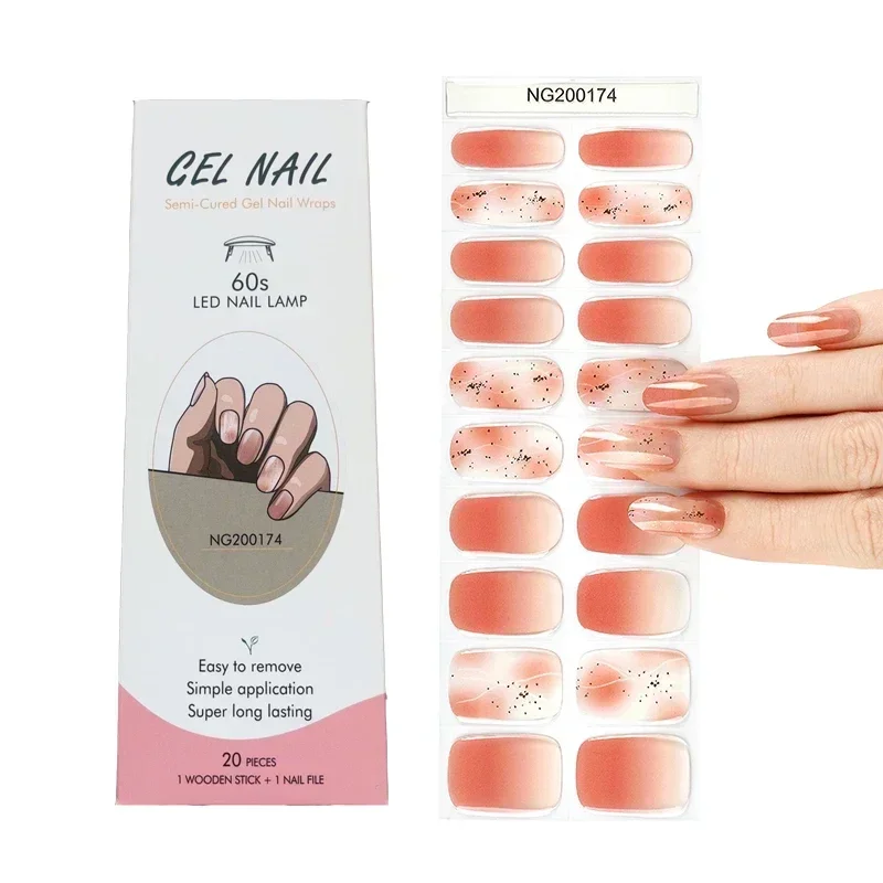 Semi-Cured Gel Nail Strips Pat - Full Cover Adhesive avis et prix