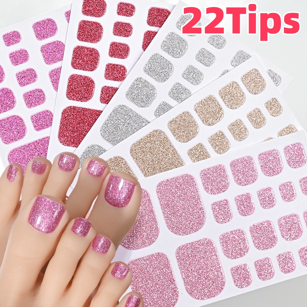 22Tips Pink Glitter Toe Nail S - Full Cover Adhesive avis et prix